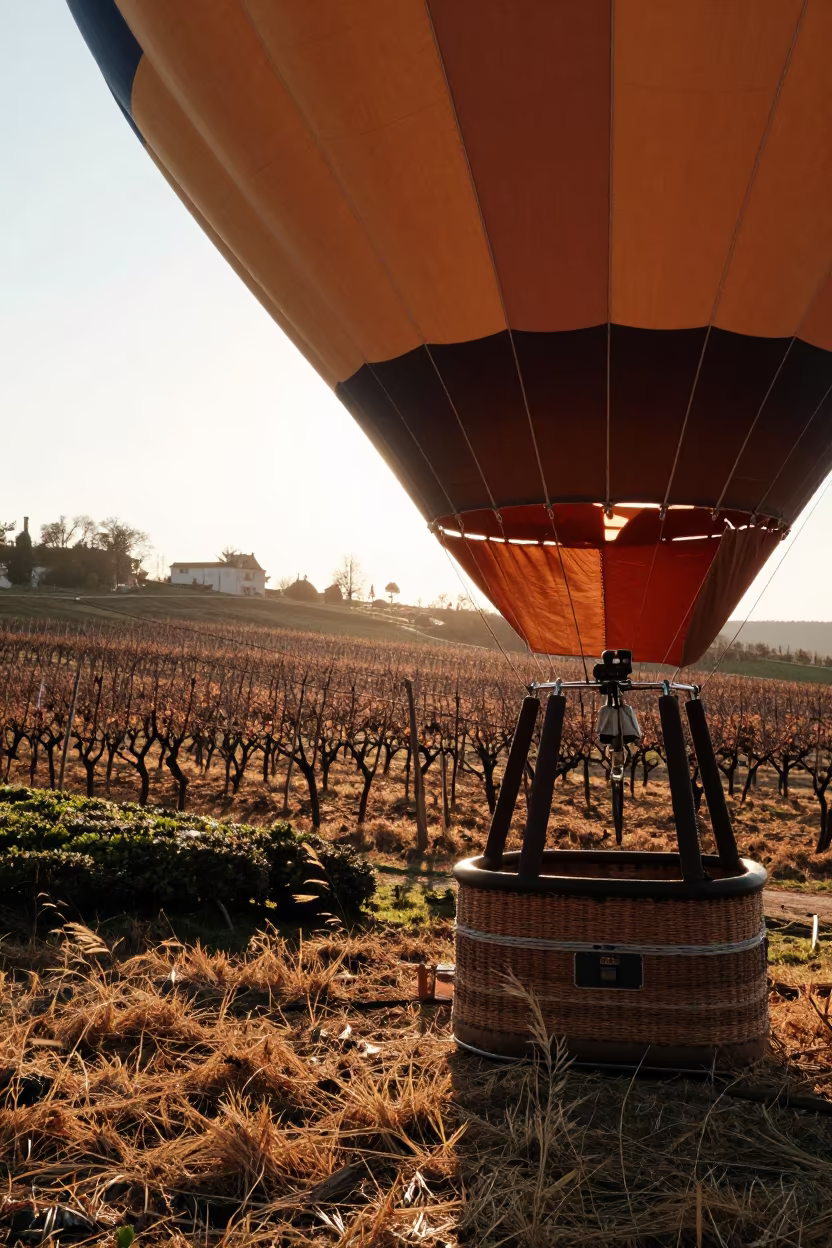Vineyard Basket View Winter Dusk Lviv in at the edge of a tea plantation near Lviv