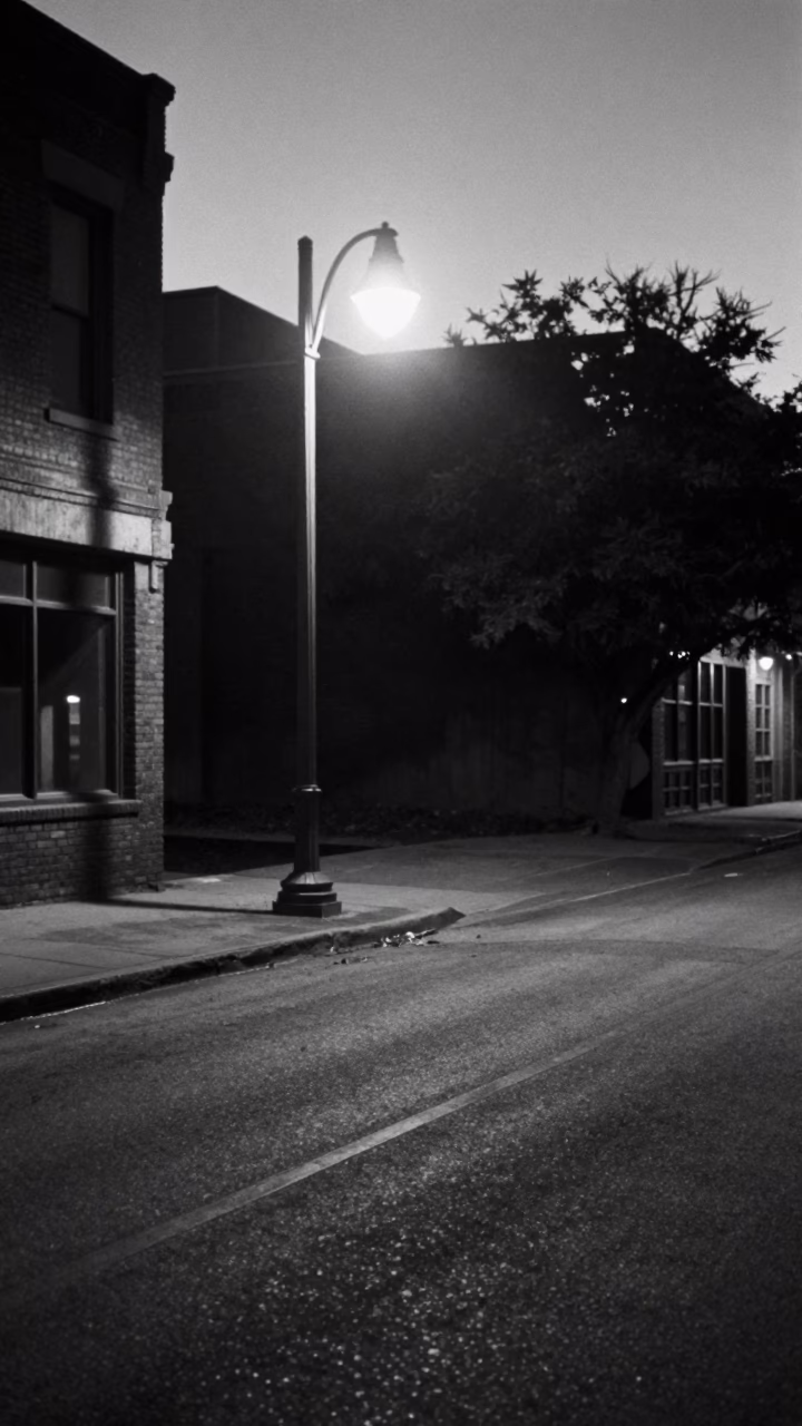 Vintage 1950s Austin Texas Street Photography Predawn Urban Scene in in Austin, Texas, United States