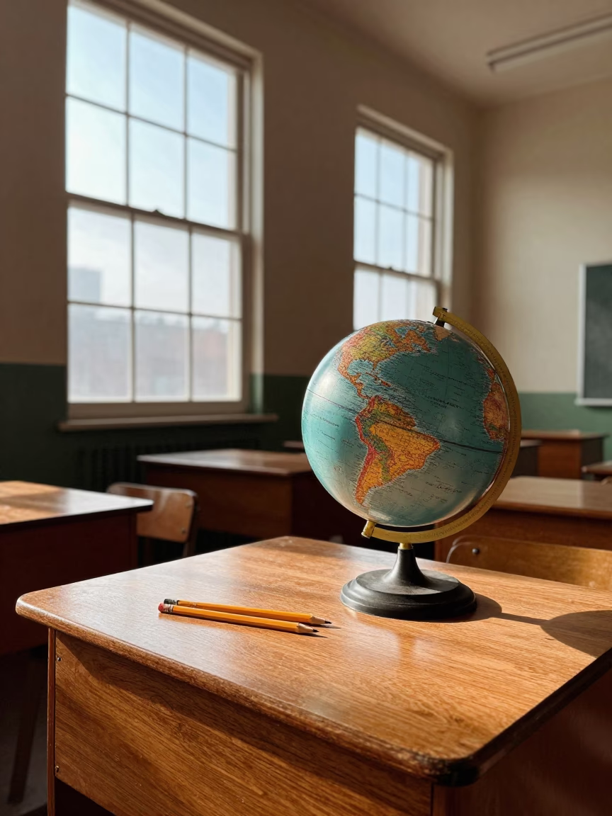 Vintage 1950s Philadelphia Classroom with Globe and School Supplies in in Philadelphia, Pennsylvania, United States