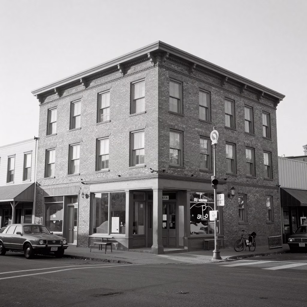 Vintage 1950s Portland Oregon Street Scene Morning Light and Local Daily Life in in Portland, Oregon, United States