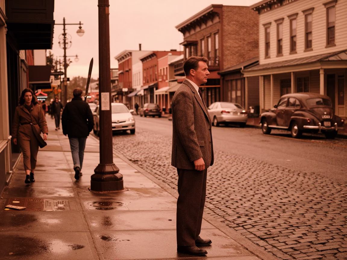 Vintage 1950s Portland Oregon Street Scene with Parer Knife and Clear Glass Window Reflections in in Portland, Oregon, United States