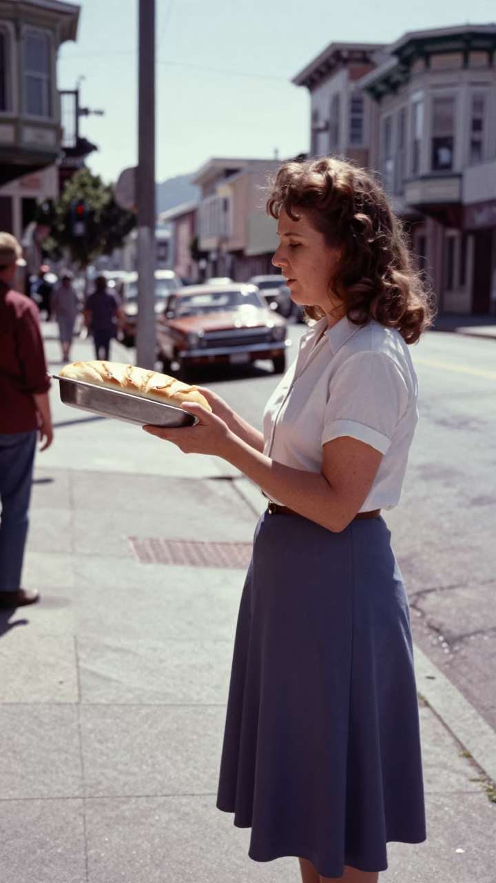 Vintage 1950s San Francisco Street Scene with Loaf Pan and Plumb Bob in in San Francisco, California, United States
