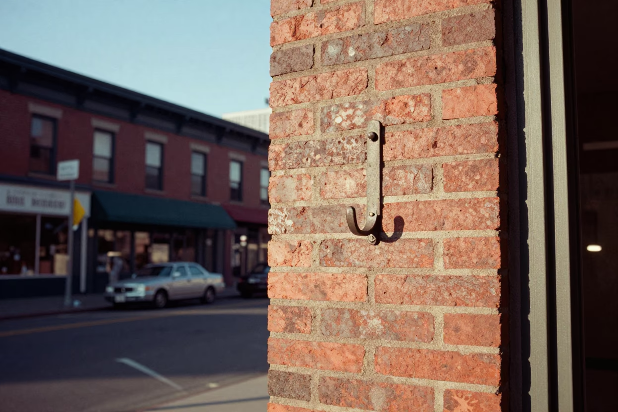 Vintage 1950s Seattle Street Scene with Wall Hook and Late Afternoon Sunlight in in Seattle, Washington, United States