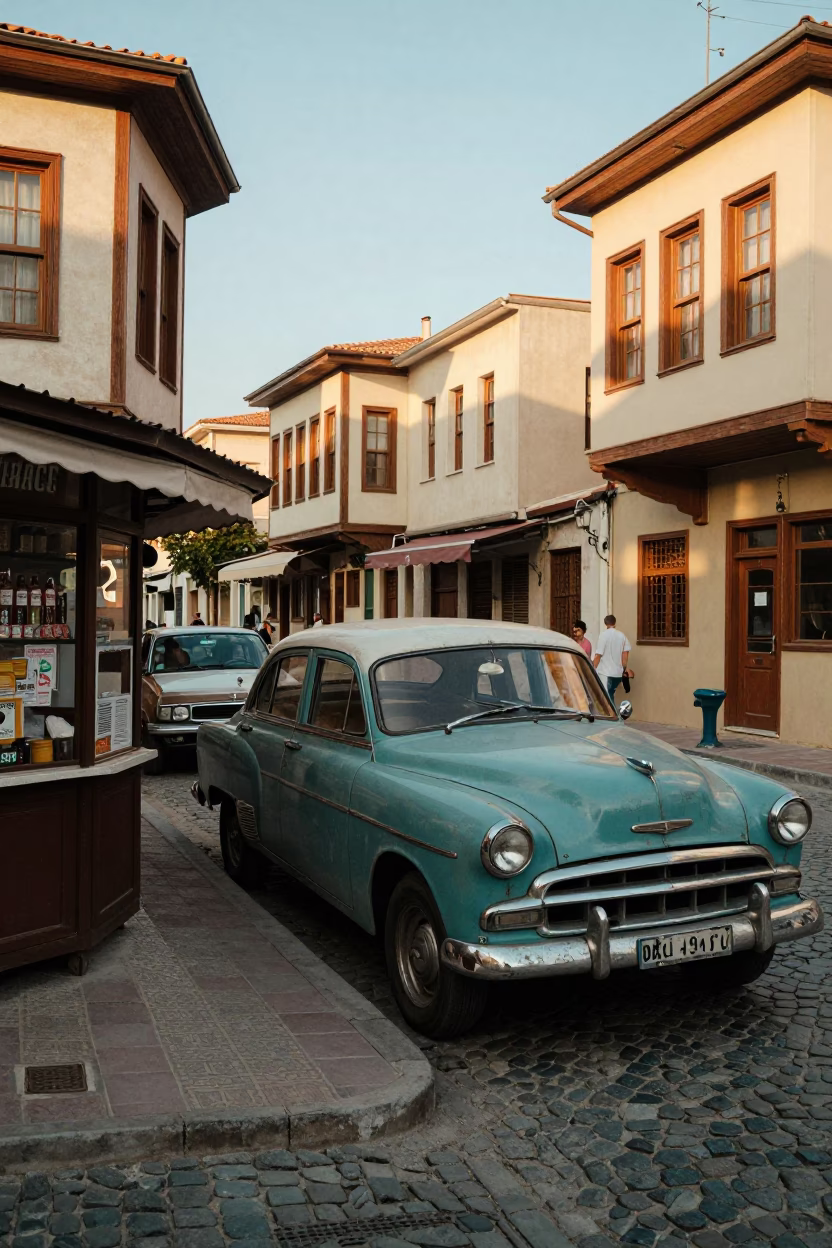 Vintage 1950s Street Scene in Izmir Turkey Early Afternoon with Local Life in in Izmir, Turkey
