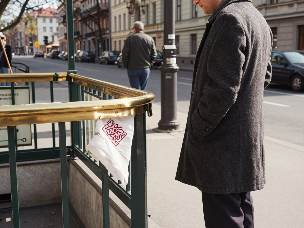 Vintage 1960s Berlin Street Scene with Handkerchief and Brass Details in in Berlin, Germany
