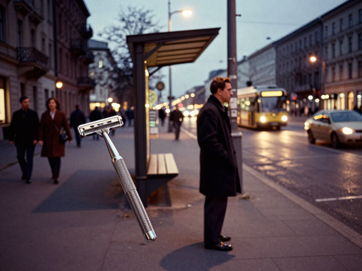 Vintage 1960s Berlin Street Scene with Safety Razor and Ashtray in in Berlin, Germany