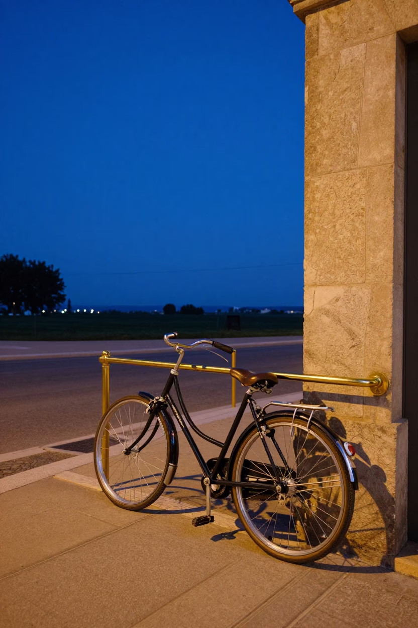 Vintage 1960s Nice France Dawn Bicycle Bakery Polished Brass Rail Limestone Climber in in Nice, France