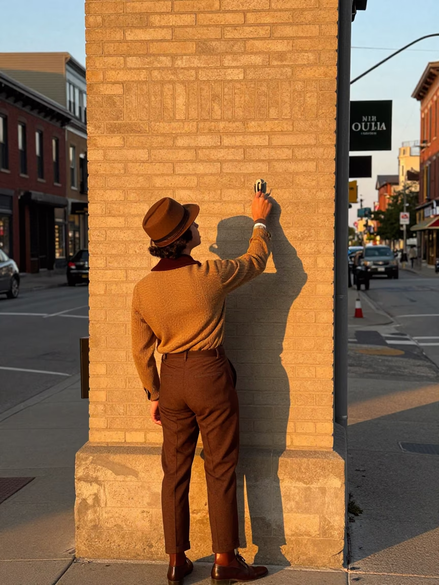 Vintage 1960s Toronto Evening Street Scene with Wall Hook and Jar in in Toronto, Ontario, Canada