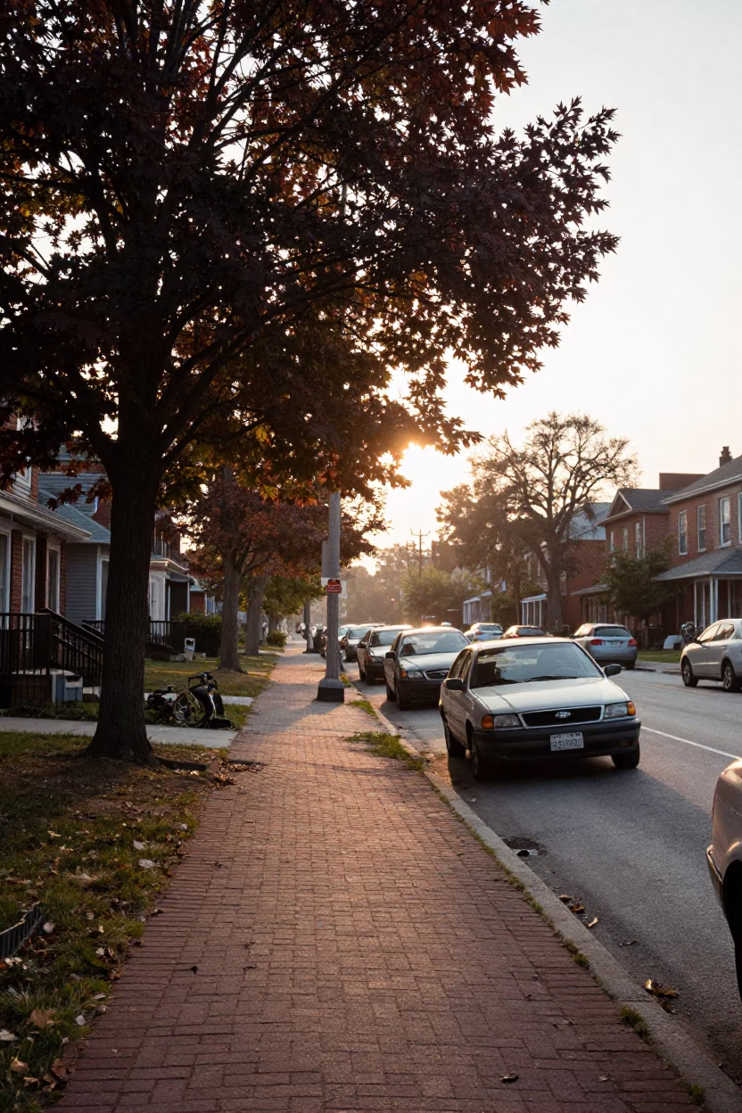Vintage 1960s Toronto Street Scene with Suburban Morning Commute and Local Architecture in in Toronto, Ontario, Canada