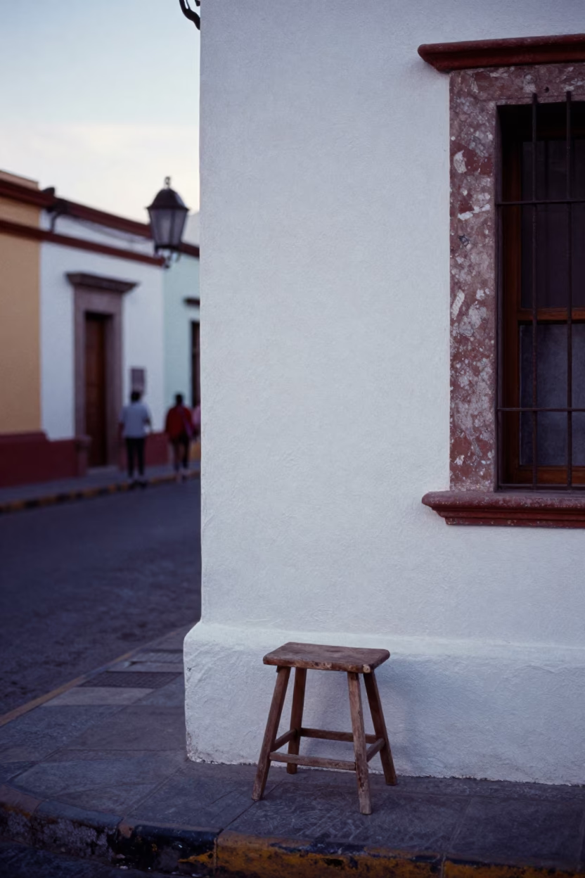 Vintage 1970s Merida Mexico Morning Street Scene Before Sunrise in in Merida, Mexico