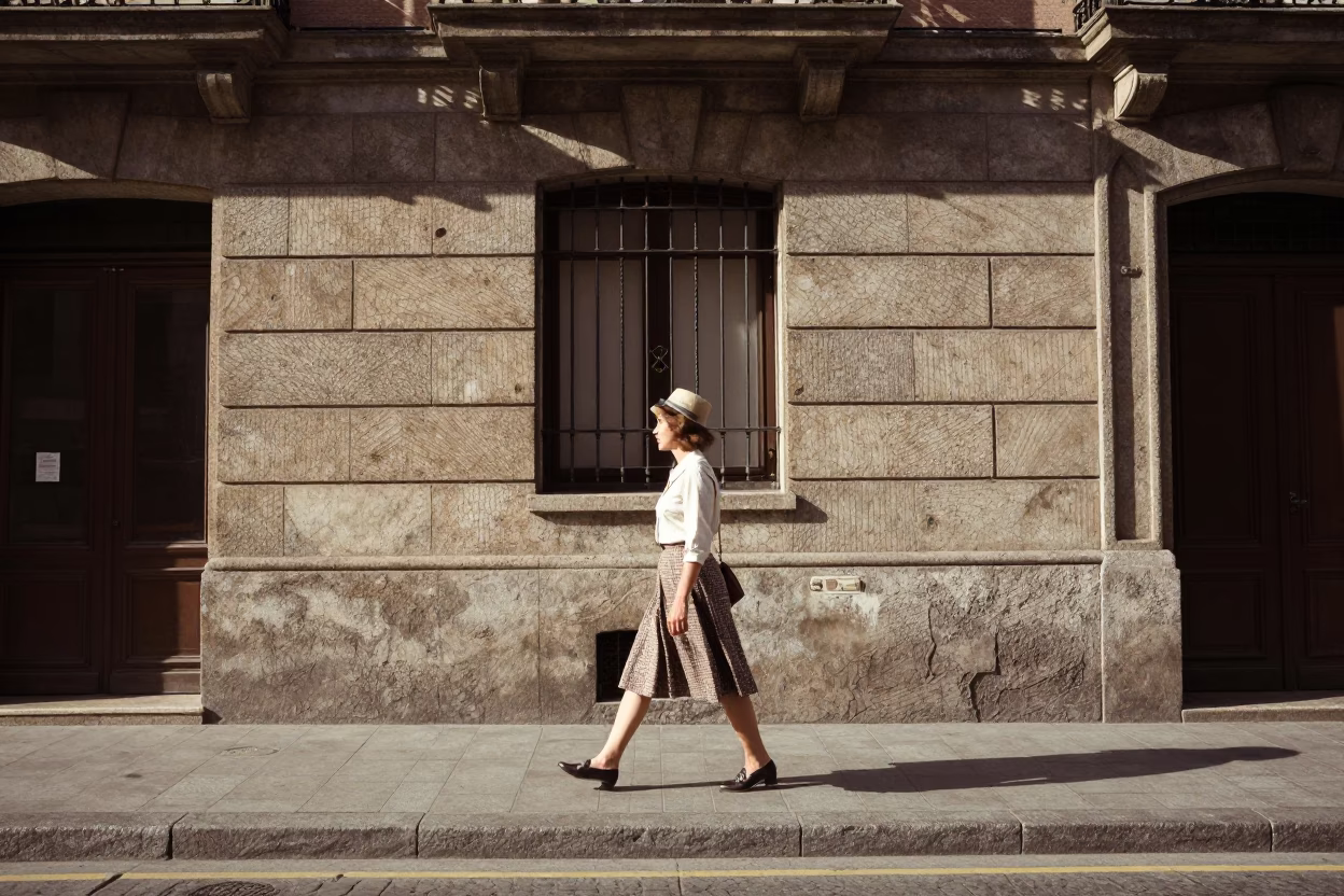 Vintage 1970s Street Scene in Bilbao Spain Late Morning Light on Historic Architecture in in Bilbao, Spain