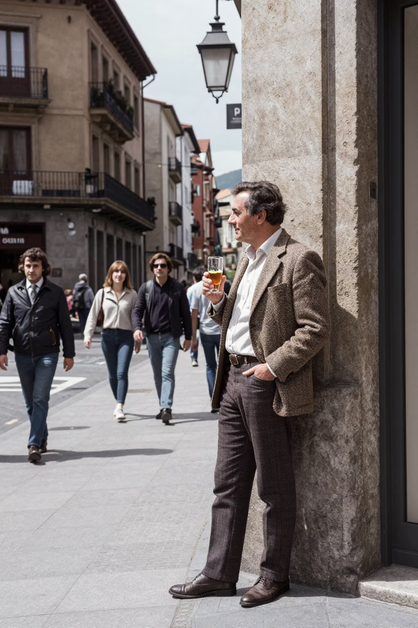 Vintage 1970s Street Scene in Bilbao Spain Midday Light in in Bilbao, Spain