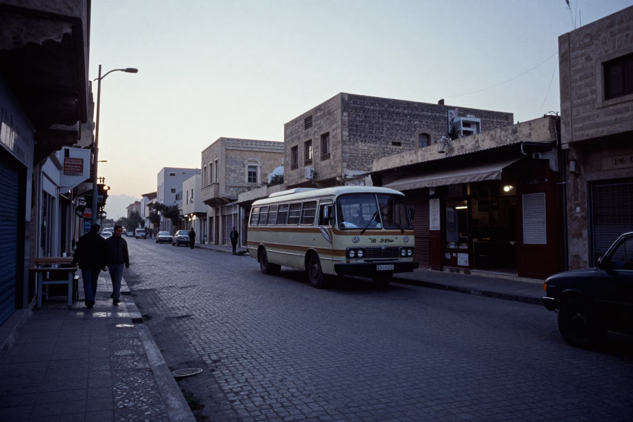 Vintage 1980s Alexandria Egypt Street Photography Before Sunrise in in Alexandria, Egypt