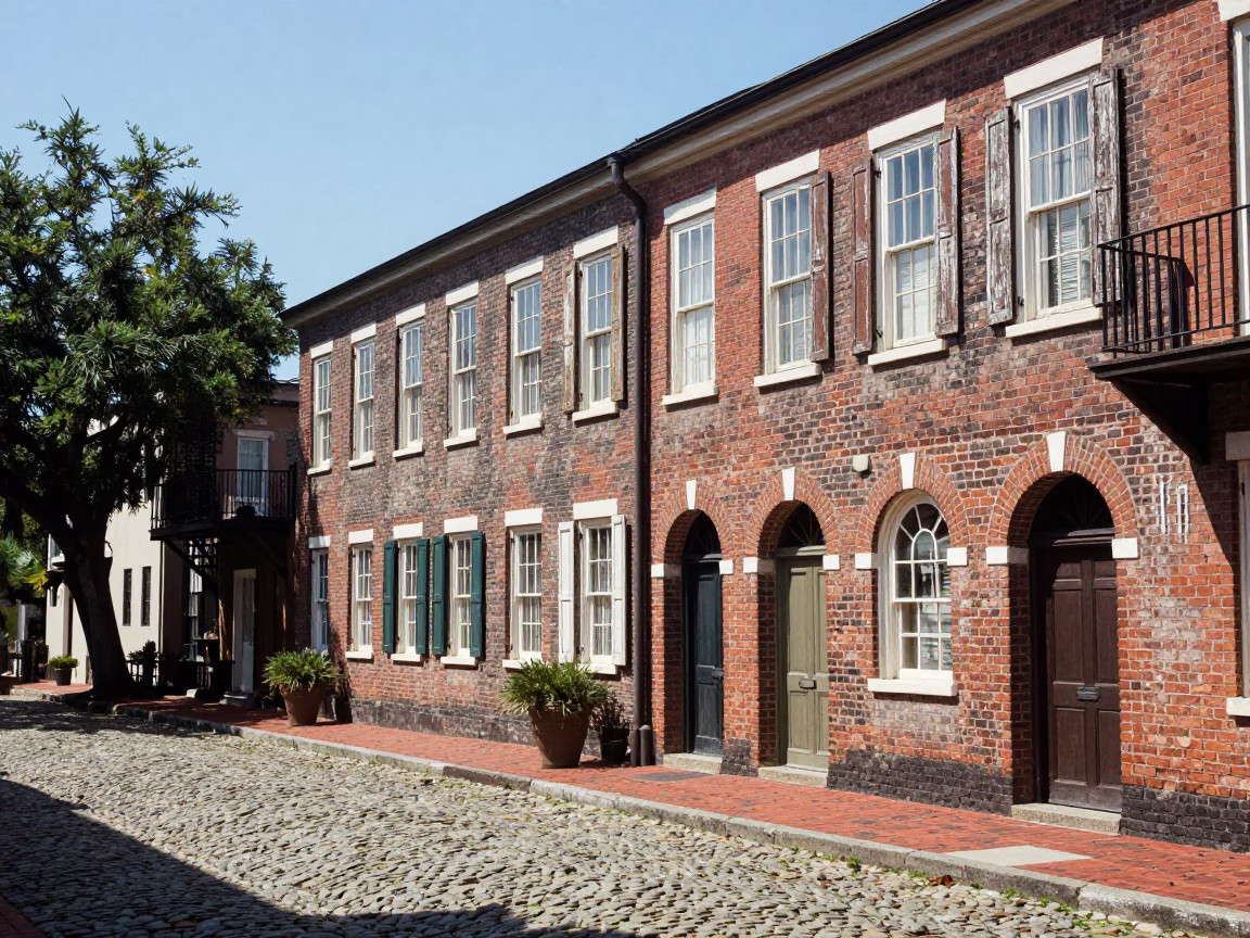 Vintage 1980s Charleston SC street scene with historic architecture and local details in in Charleston, South Carolina, United States