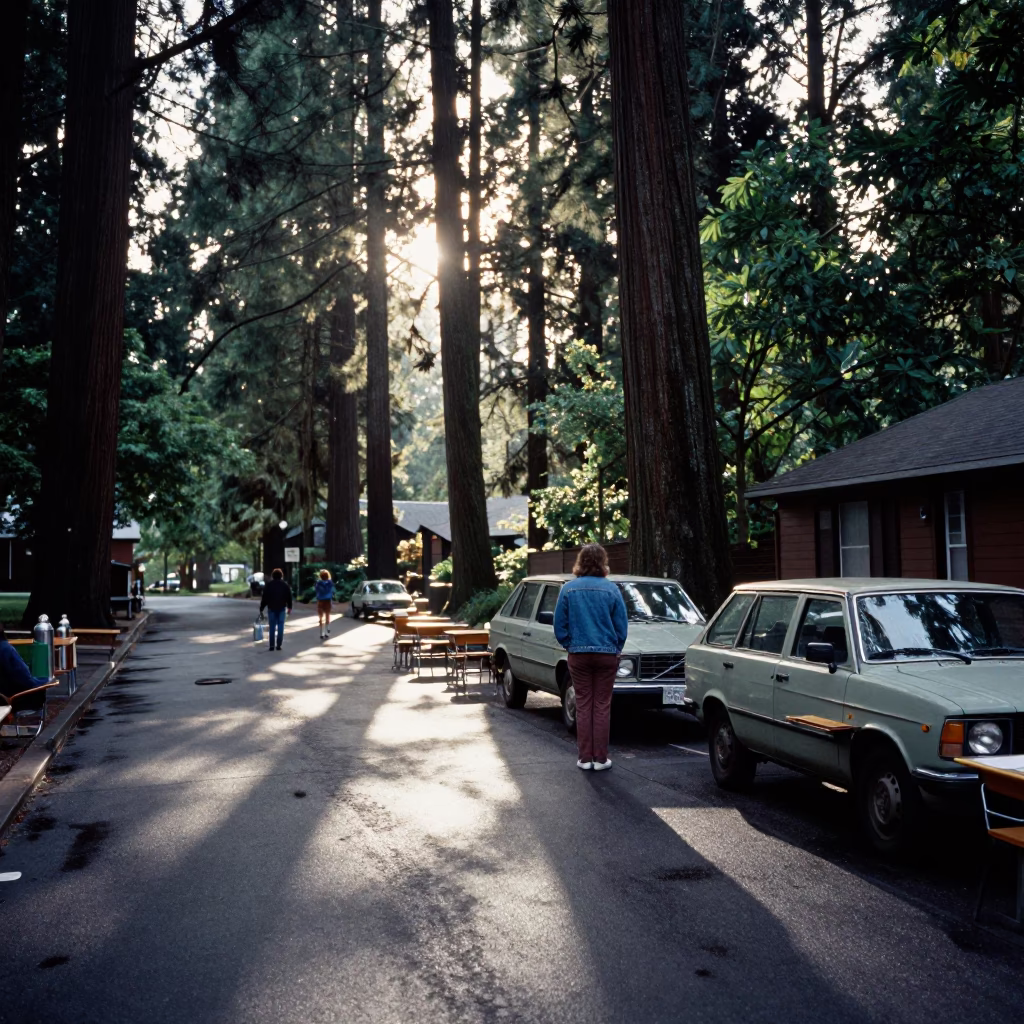 Vintage 1980s Portland Street Scene With Thermos and Classroom Bookshelf in in Portland, Oregon, United States
