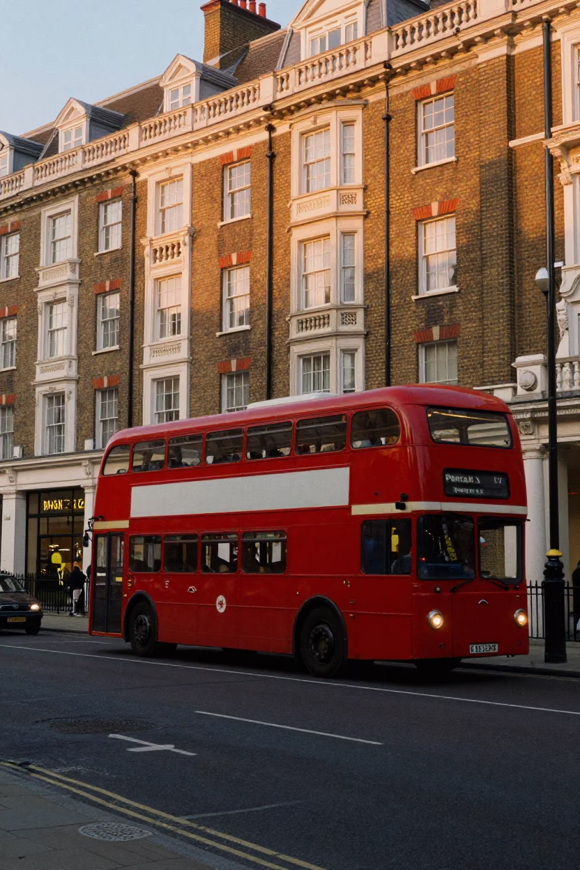 Vintage 1990s London Street Photography Evening Light Urban Scene in in London, United Kingdom