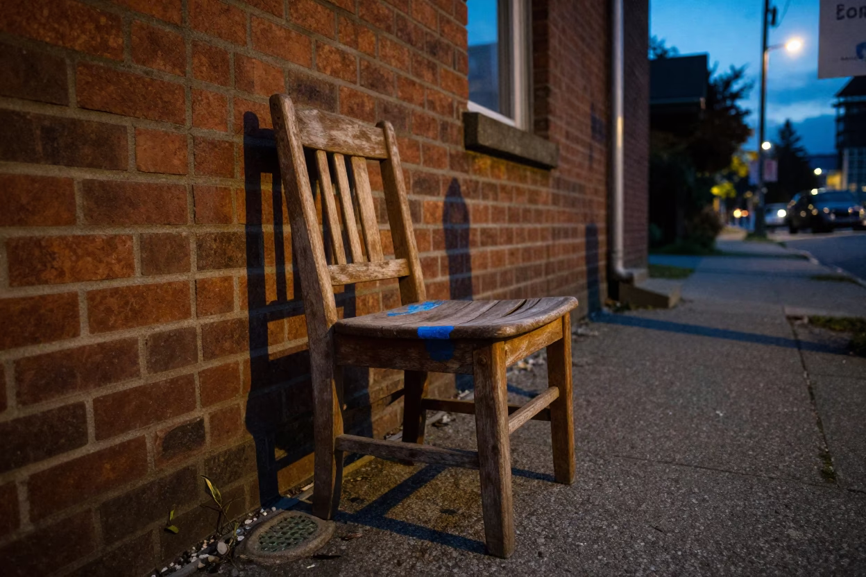 Vintage Atmosphere in Vancouver at Twilight in in Vancouver, British Columbia, Canada