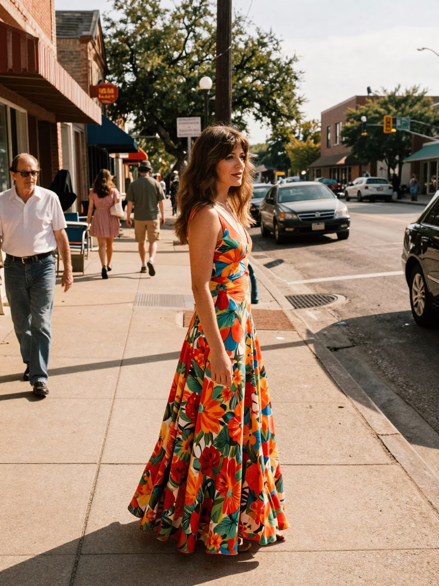 Vintage Austin Texas High Fashion Street Scene Early Afternoon Local Interaction in in Austin, Texas, United States