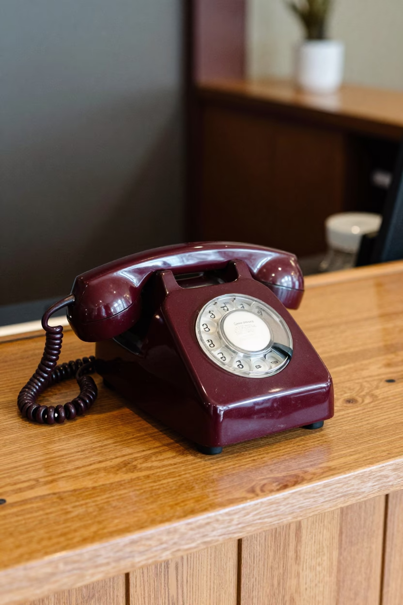 Vintage Bakelite Telephone on Hotel Reception Desk in Seattle Washington Midday in in Seattle, Washington, United States