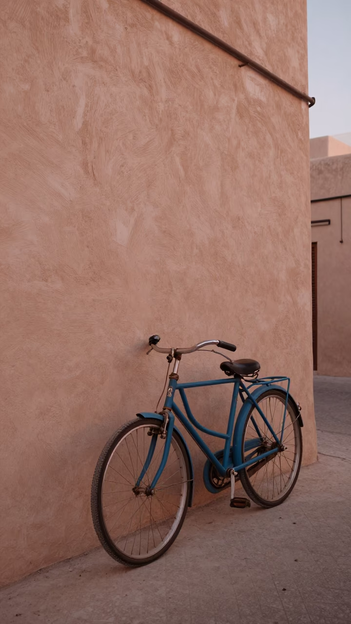 Vintage Bicycle at Copper-toned Light Before Dusk in Muscat in in Muscat, Oman