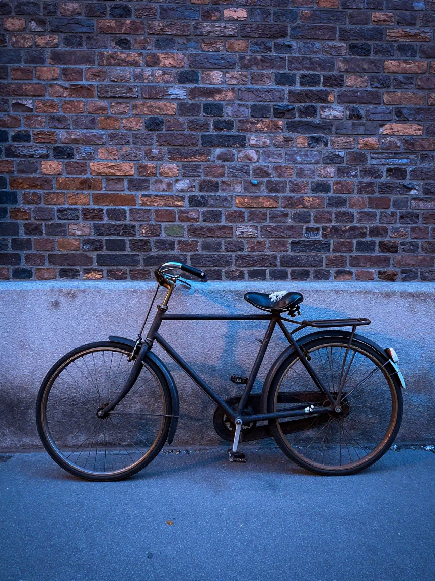 Vintage Bicycle at Nautical Dawn Light in Vienna in in Vienna, Austria
