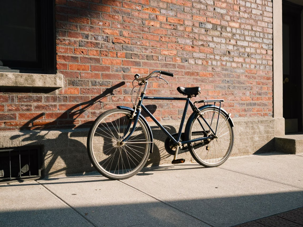 Vintage Bicycle at The Late Morning Light in Boston in in Boston, Massachusetts, United States