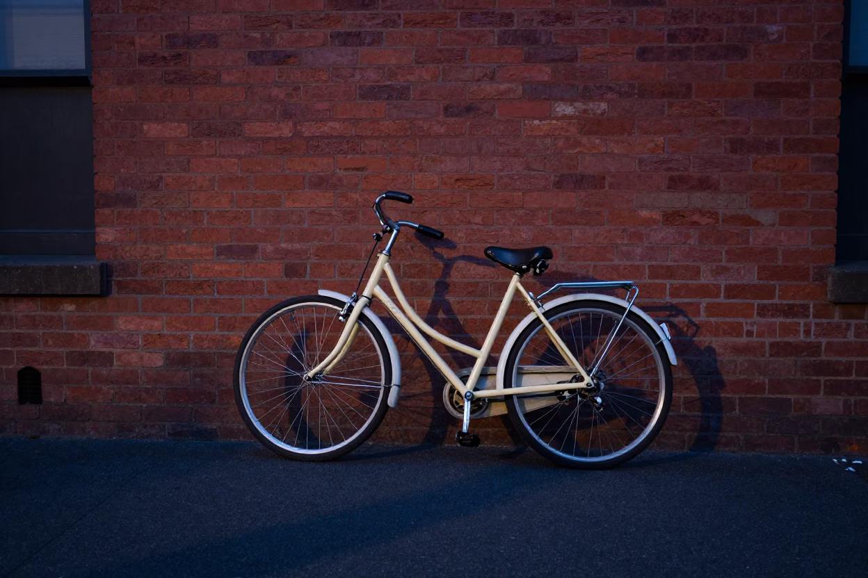 Vintage Bicycle in Adelaide at Twilight in in Adelaide, South Australia, Australia