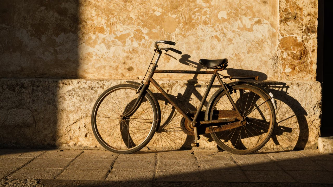 Vintage Bicycle in Beirut at The Late Afternoon Light in in Beirut, Lebanon