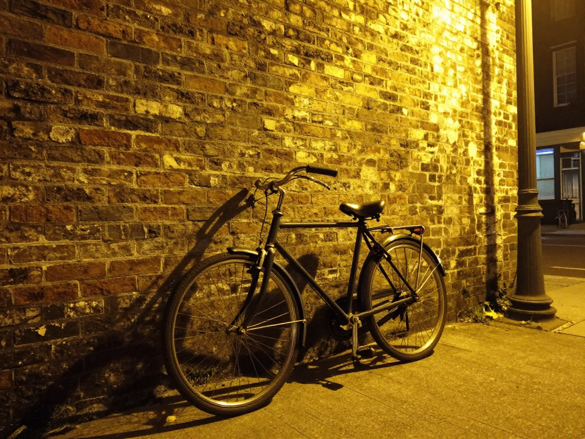 Vintage Bicycle in Charleston at Deep In The Night Light in in Charleston, South Carolina, United States