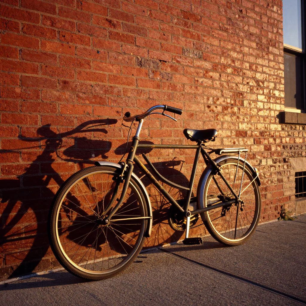 Vintage Bicycle in Chicago at Golden Hour in in Chicago, Illinois, United States