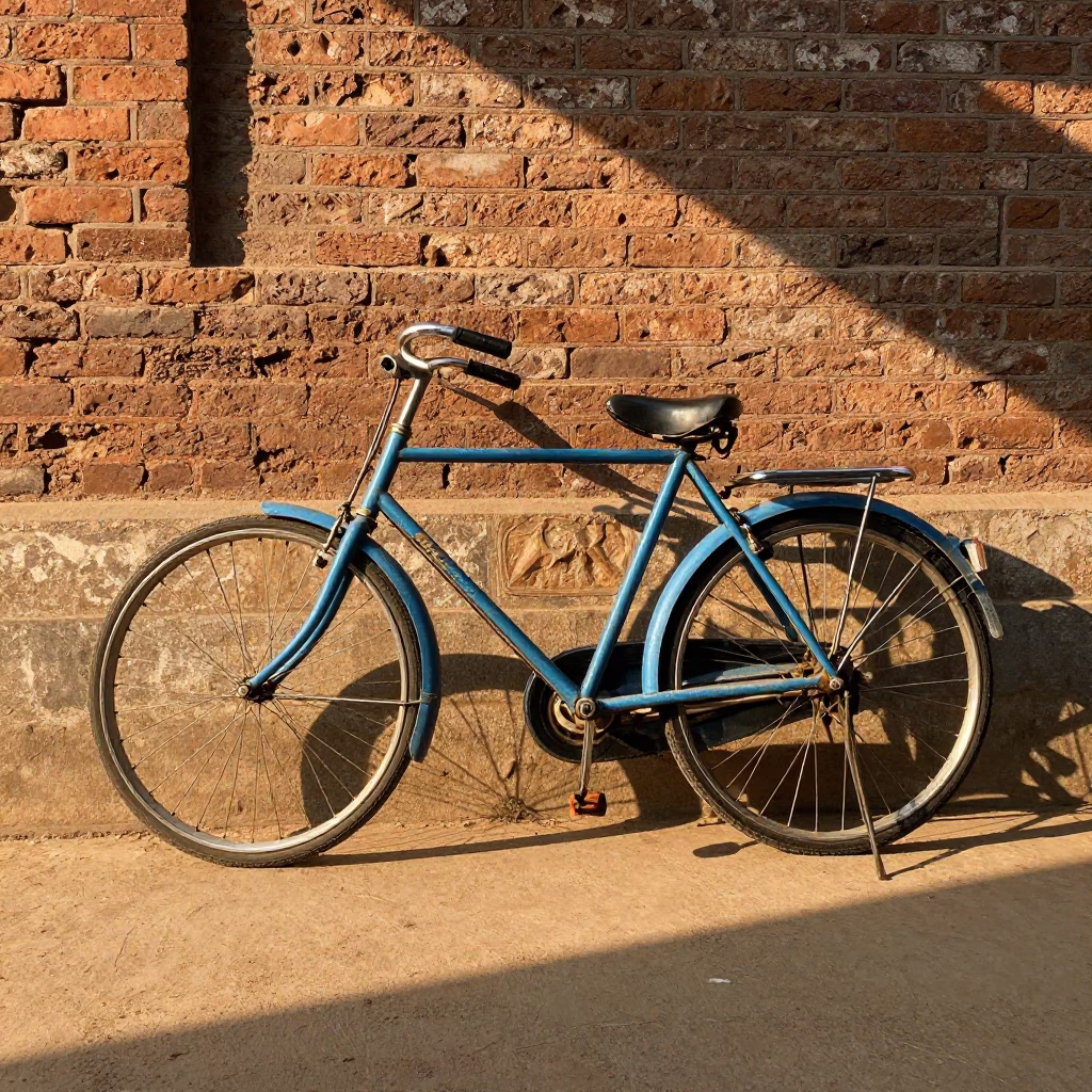 Vintage Bicycle in Delhi at The Late Afternoon Light in in Delhi, India