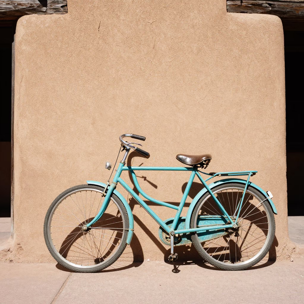Vintage Bicycle in Santa Fe at Midday Light in in Santa Fe, New Mexico, United States