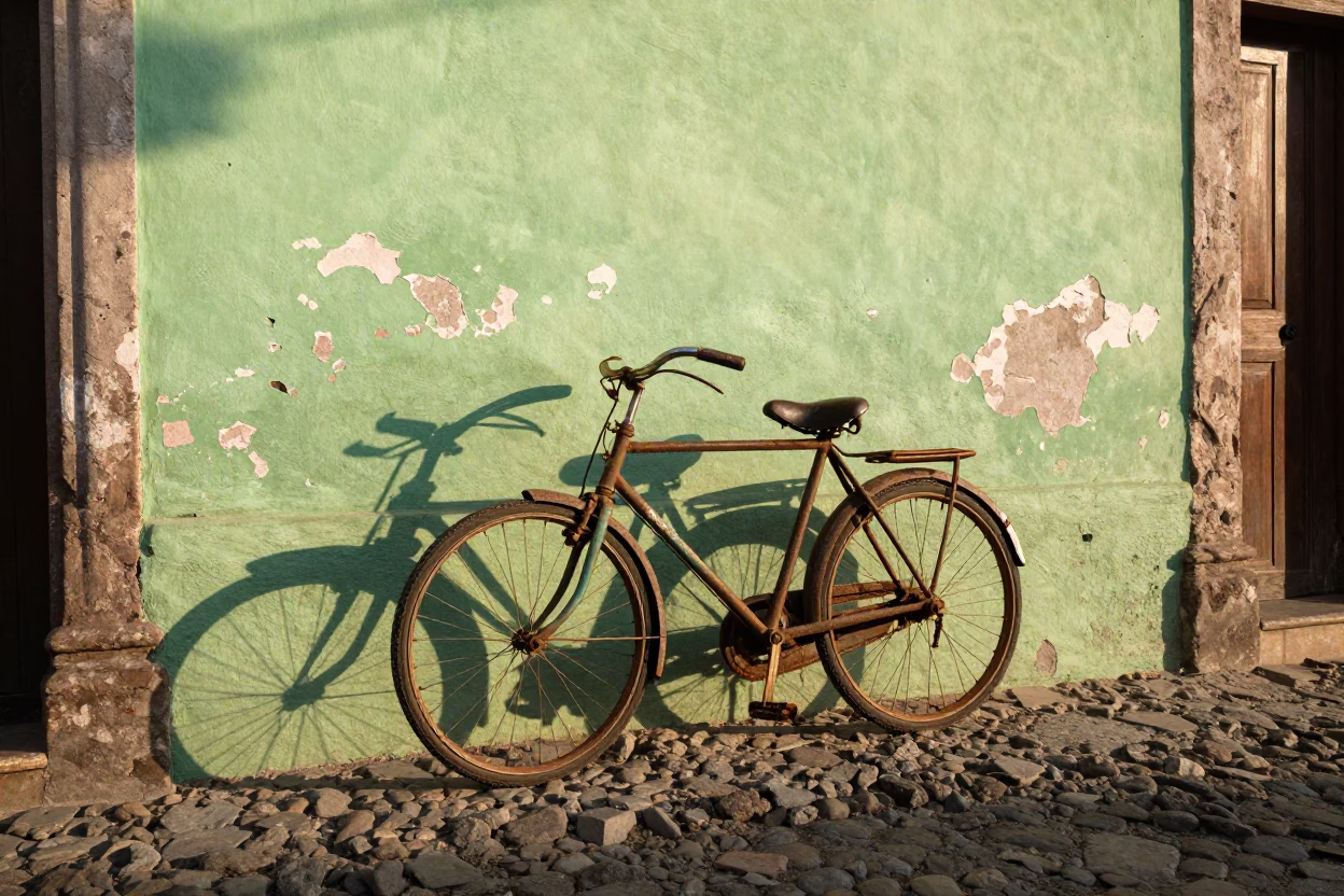 Vintage Bicycle just after sunrise in Lima in in Lima, Peru