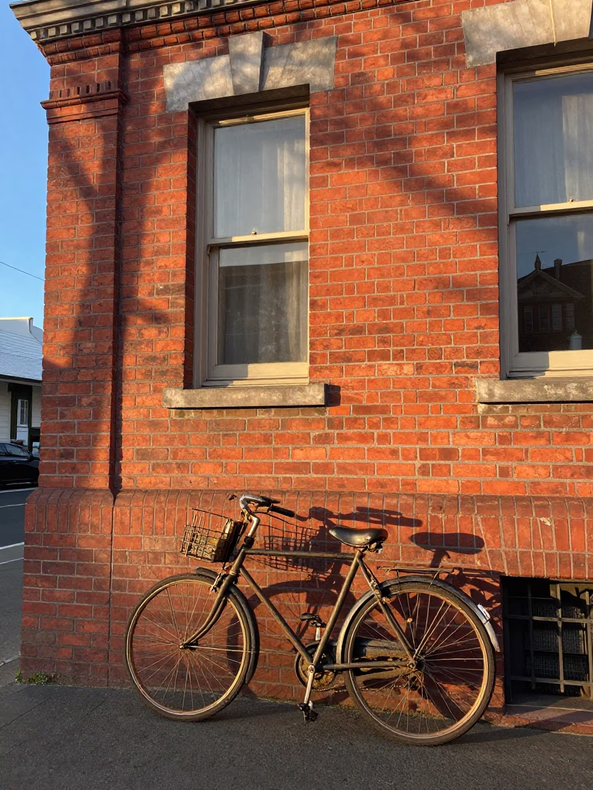 Vintage Bicycle just after sunrise in Wellington in in Wellington, New Zealand