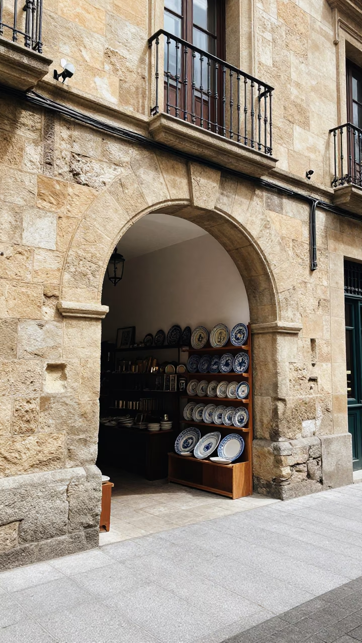 Vintage Bilbao Spain Street Scene with Stone Architecture and Local Life in in Bilbao, Spain
