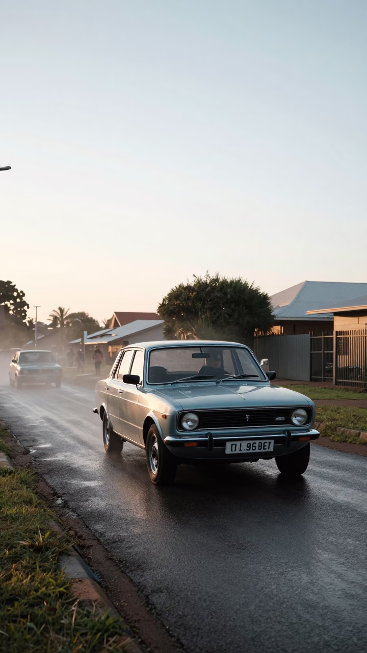 Vintage Car Rally in Durban South Africa Just After Sunrise in in Durban, South Africa