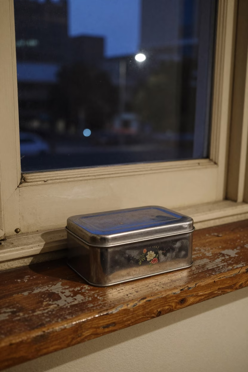 Vintage Chrome Cookie Tin in Melbourne in in Melbourne, Australia