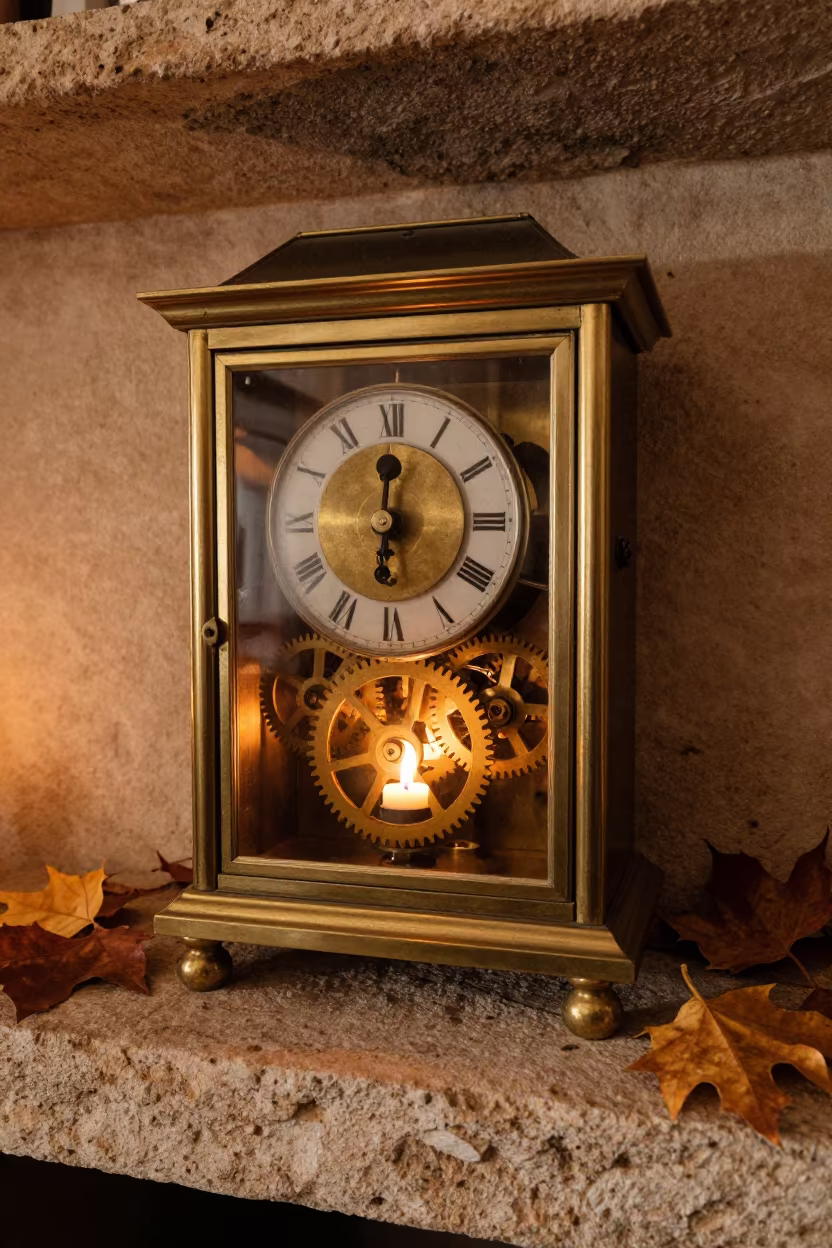 Vintage Clock Gears on Stone Ledge in Salta in on a stone ledge near Salta