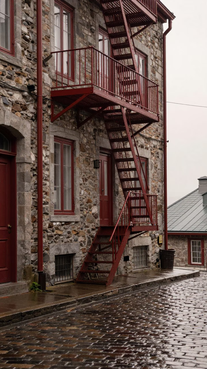 Vintage Details in Quebec City at First Light in in Quebec City, Quebec, Canada