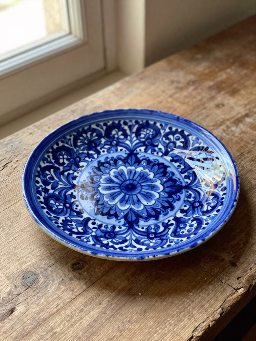 Vintage Italian Majolica Plate in Naples in in Naples, Italy