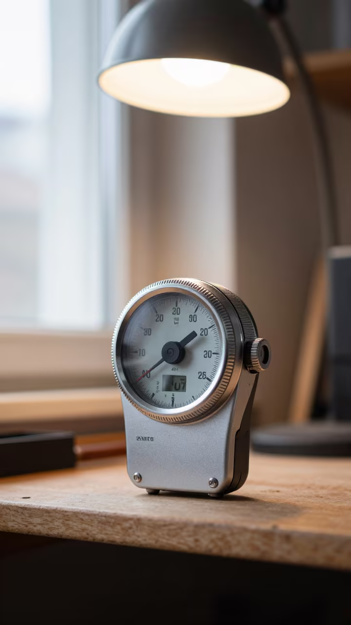 Vintage Light Meter on Workshop Shelf in on a workshop shelf in Exeter
