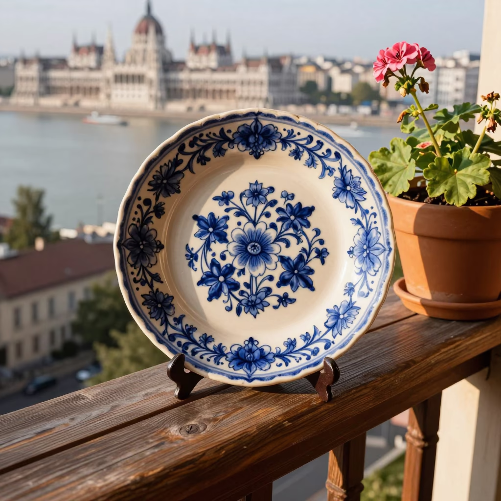 Vintage Majolica Plate in Budapest in in Budapest, Hungary