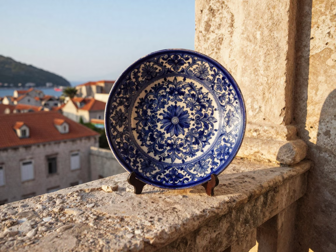 Vintage Majolica Plate in Dubrovnik in in Dubrovnik, Croatia