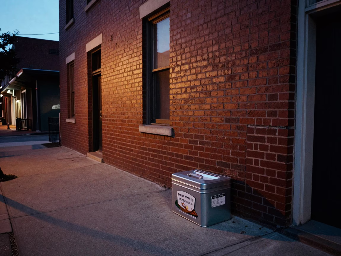 Vintage Nashville Tennessee Twilight Street Scene with Tin Box and Paint Flecks in in Nashville, Tennessee, United States