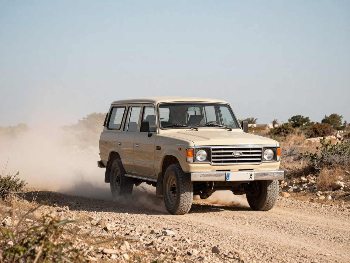 Vintage Off-Road SUV on Safari Trail Near Izmir Turkey in in Izmir, Turkey
