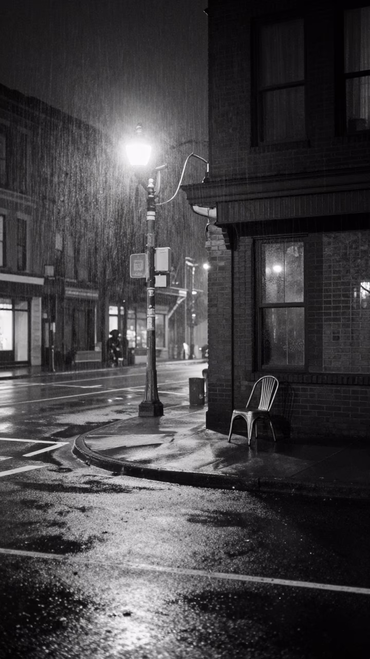 Vintage Seattle Night Street Scene with Condensation on Glass and Urban Reflections in in Seattle, Washington, United States