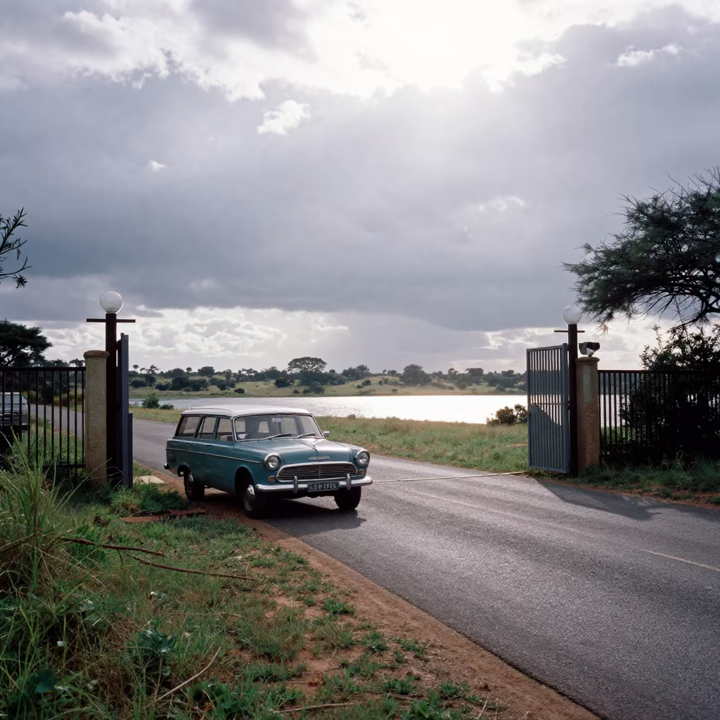 Vintage Station Wagon at South African Park Entrance in in South Africa