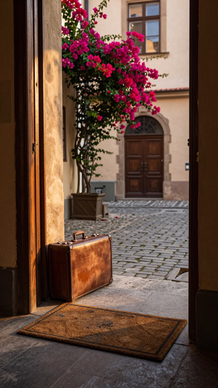 Vintage Suitcase in Prague in in Prague, Czech Republic