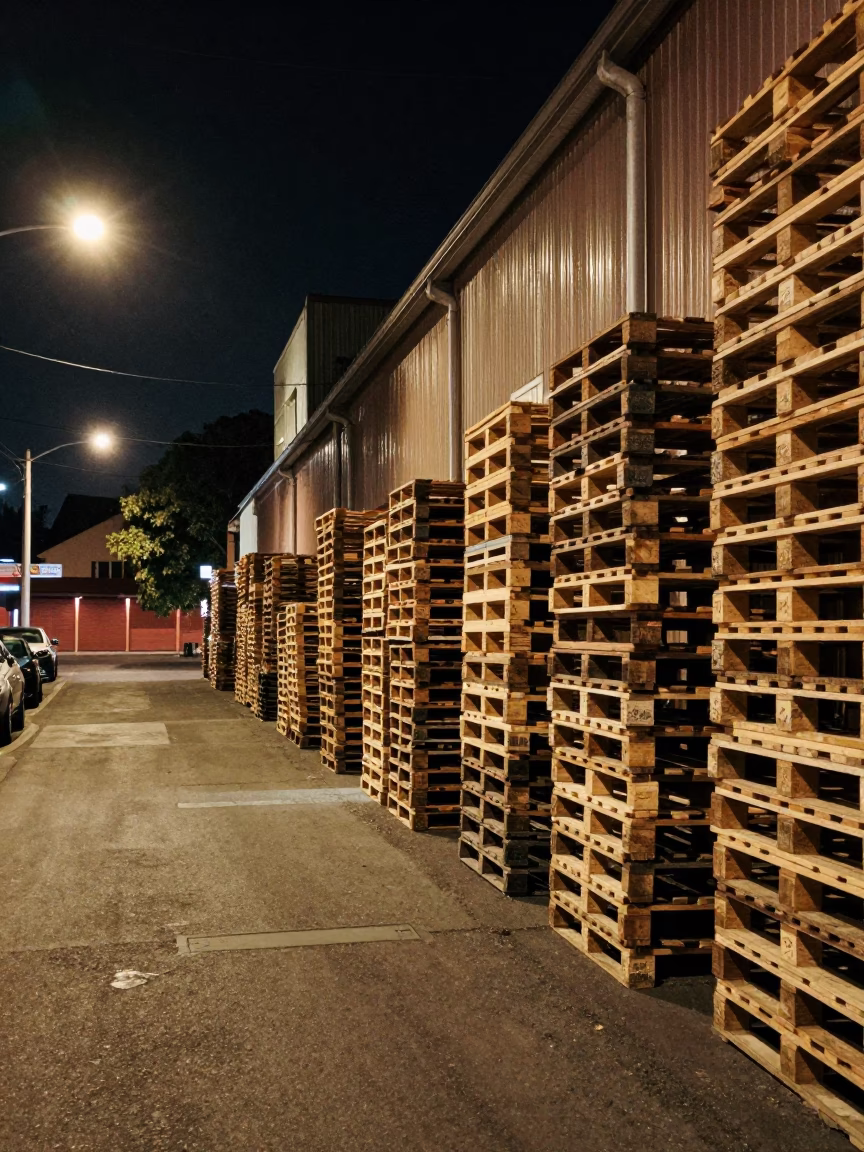 Vintage Sydney Night Street Scene with Warehouse Aisle and Notebook in in Sydney, New South Wales, Australia