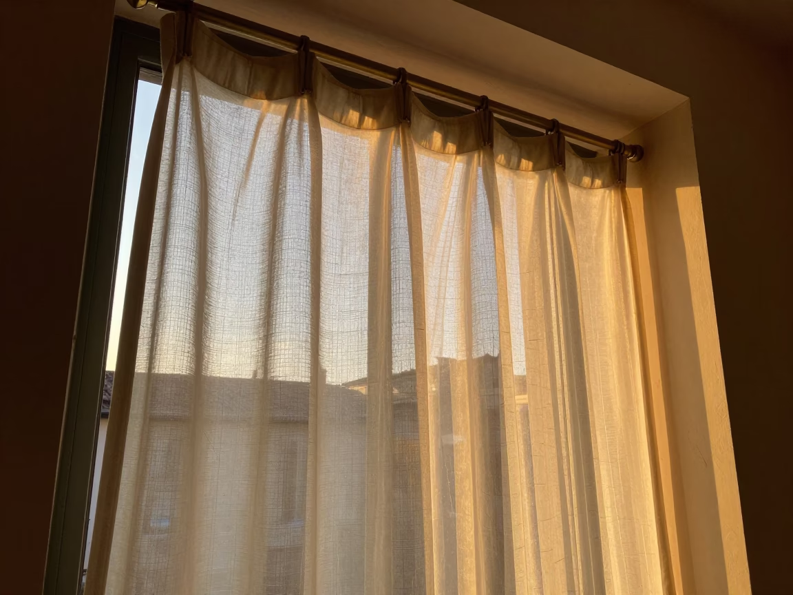 Vintage Window Curtain in Milan in in Milan, Italy